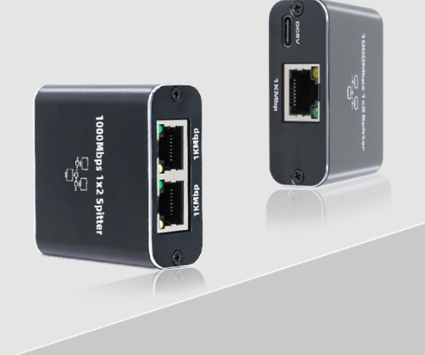 Adapter Splitter Mini Switch - LAN Ethernet RJ45 Splitter (2xRJ45 1000M)​