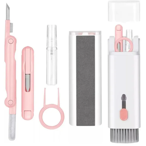 7 in 1 Cleaning Kit Computer Keyboard Cleaner Brush Earphones Cleaning Pen for AirPods iPhone Cleaning Tools Keycap Puller Set