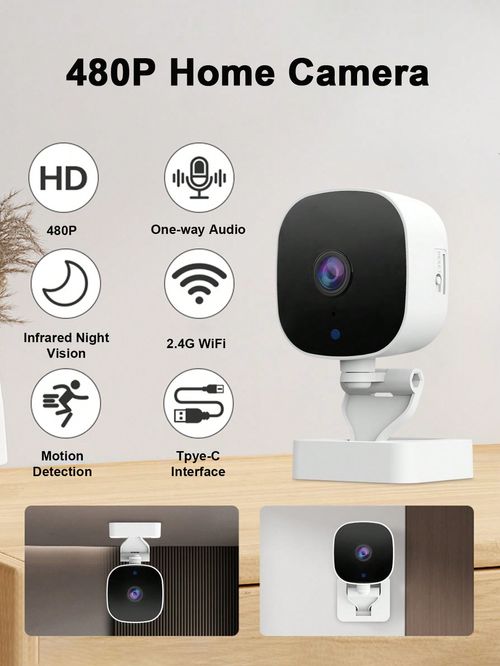 Mini Smart Indoor HD Full-Color Home Camera Night Vision Home Spotlight Human Detection Light-emitting Full Mini Indoor