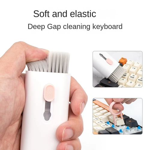 7 in 1 Cleaning Kit Computer Keyboard Cleaner Brush Earphones Cleaning Pen for AirPods iPhone Cleaning Tools Keycap Puller Set
