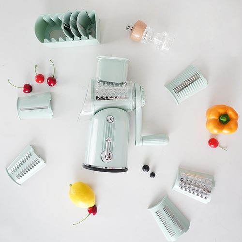 Rotary Cheese Grater 5 Drum Blades Manual Vegetable Slicer Walnuts Grinder Cheese Shredder Kitchen Vegetable Cheese Grater