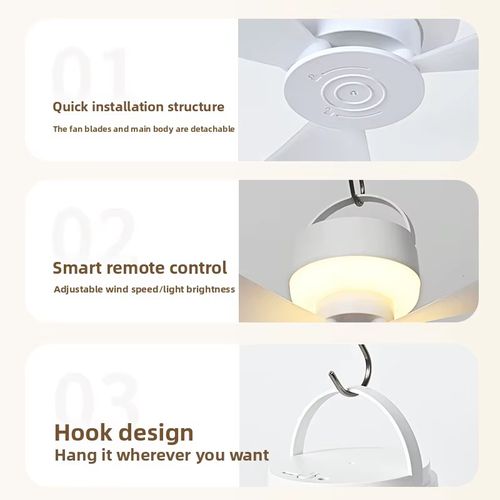 LED Rechargeable Light Mini Ceiling Fan