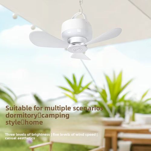 LED Rechargeable Light Mini Ceiling Fan Remote Control Student Dormitory Outdoor Camping USB for Upper Bed Bedroom Summer