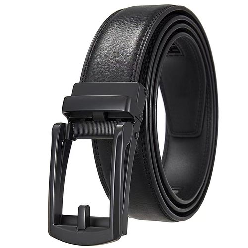 Founders & C Mens Leather Ratchet Comfort Click Belt Dress with Slide Buckle -Adjustable Trim to Fit