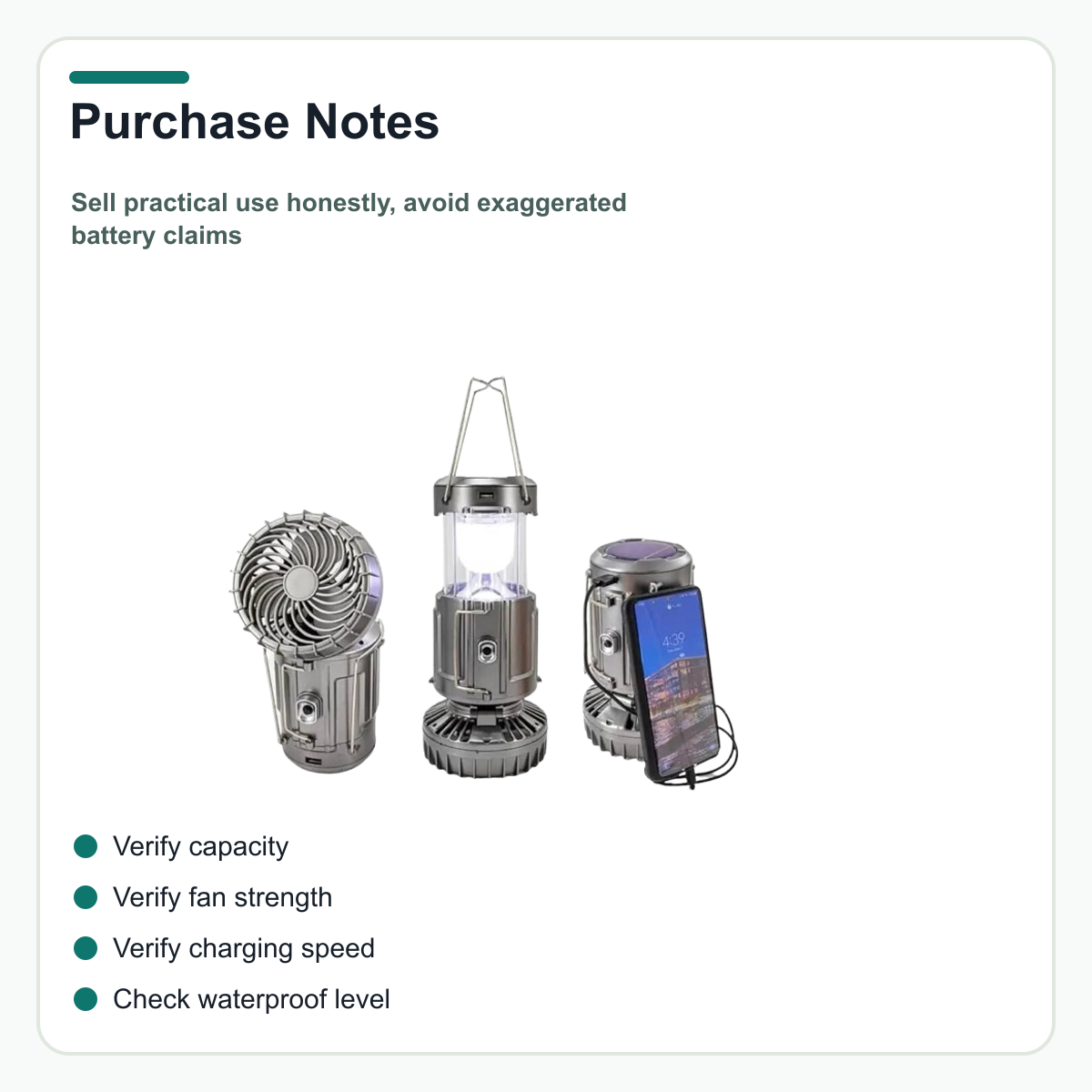 3-in-1 Solar Lantern Fan Power Bank detail 5