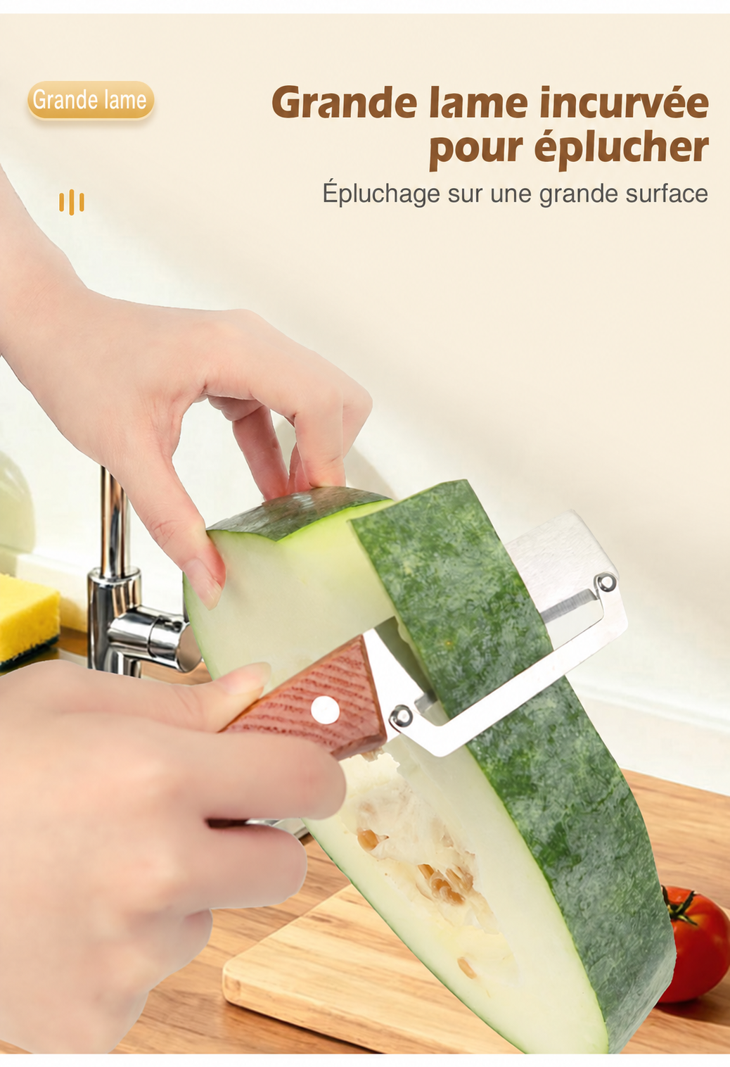 Lot de 2 éplucheurs en acier inoxydable à manche en bois avec décapsuleur – visuel 8