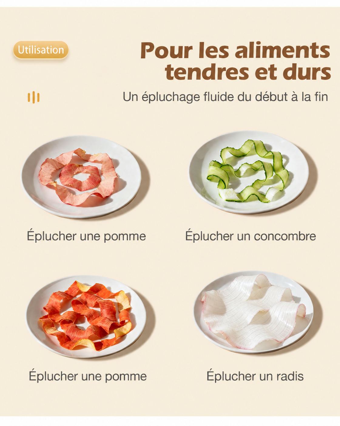 Lot de 2 éplucheurs en acier inoxydable à manche en bois avec décapsuleur – visuel 6