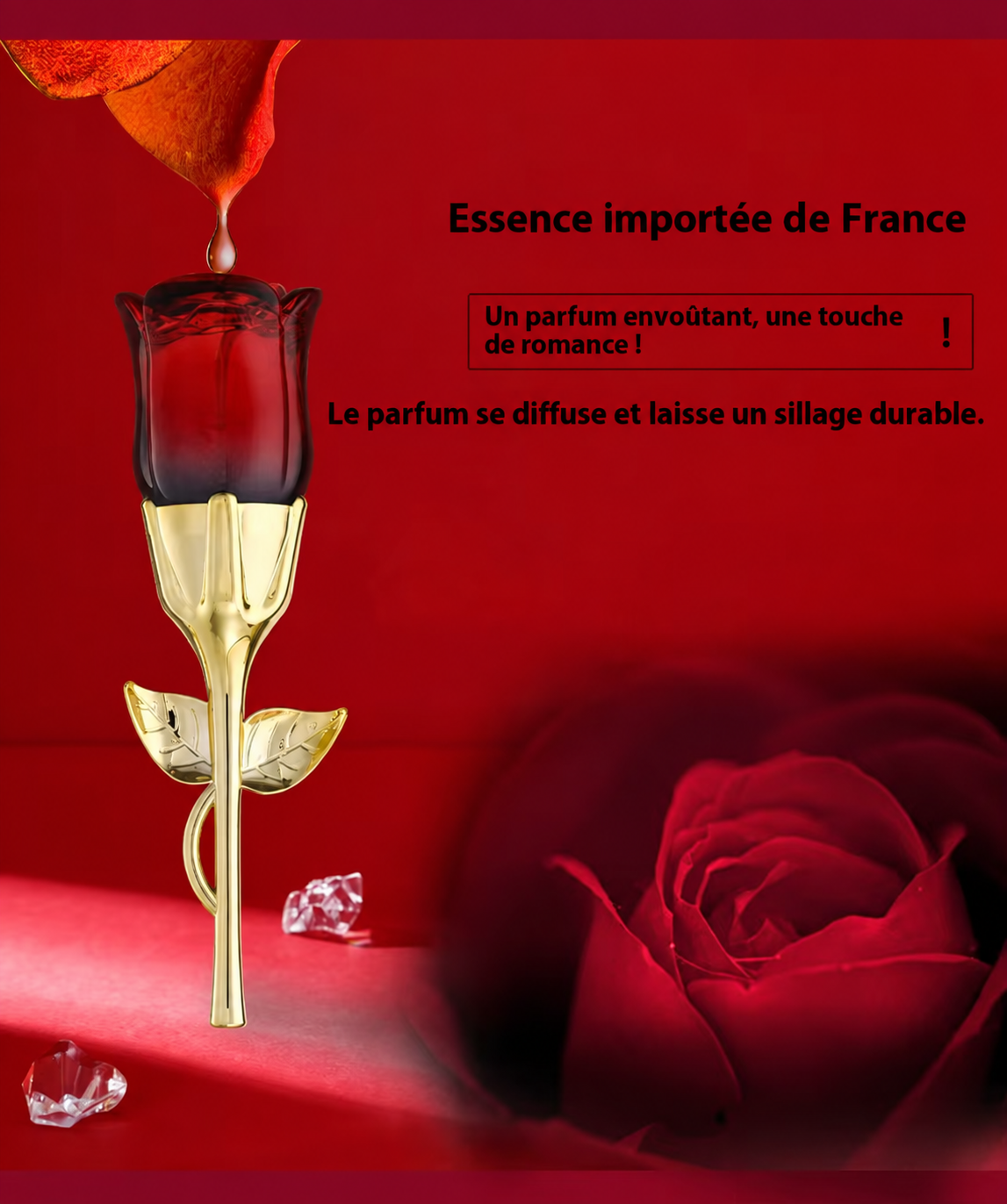 Parfum Rose de Minuit – flacon décoratif en forme de rose, 50 ml – visuel 7