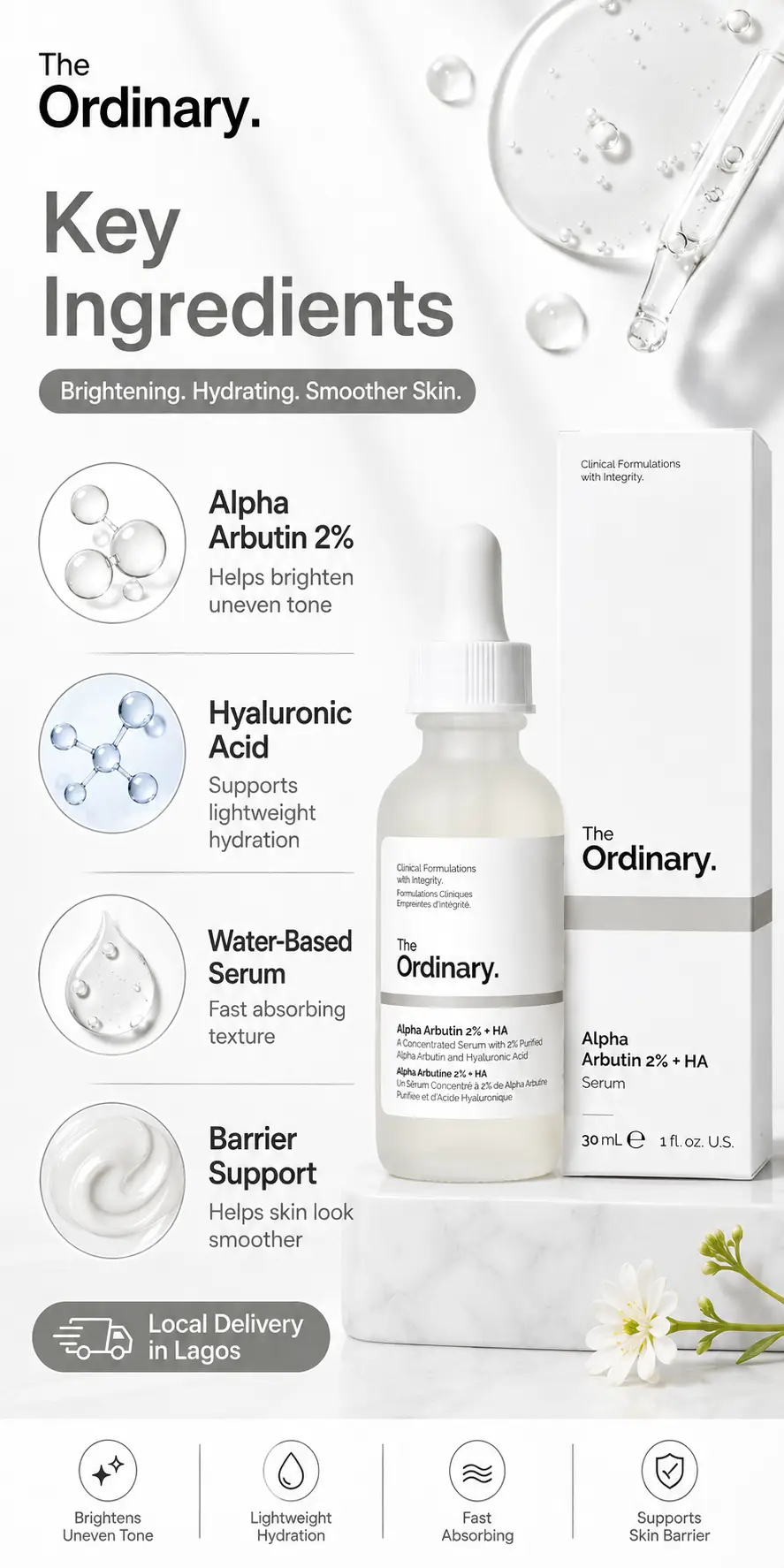 The Ordinary Alpha Arbutin 2% + HA Brightening Serum 30ml detail 3