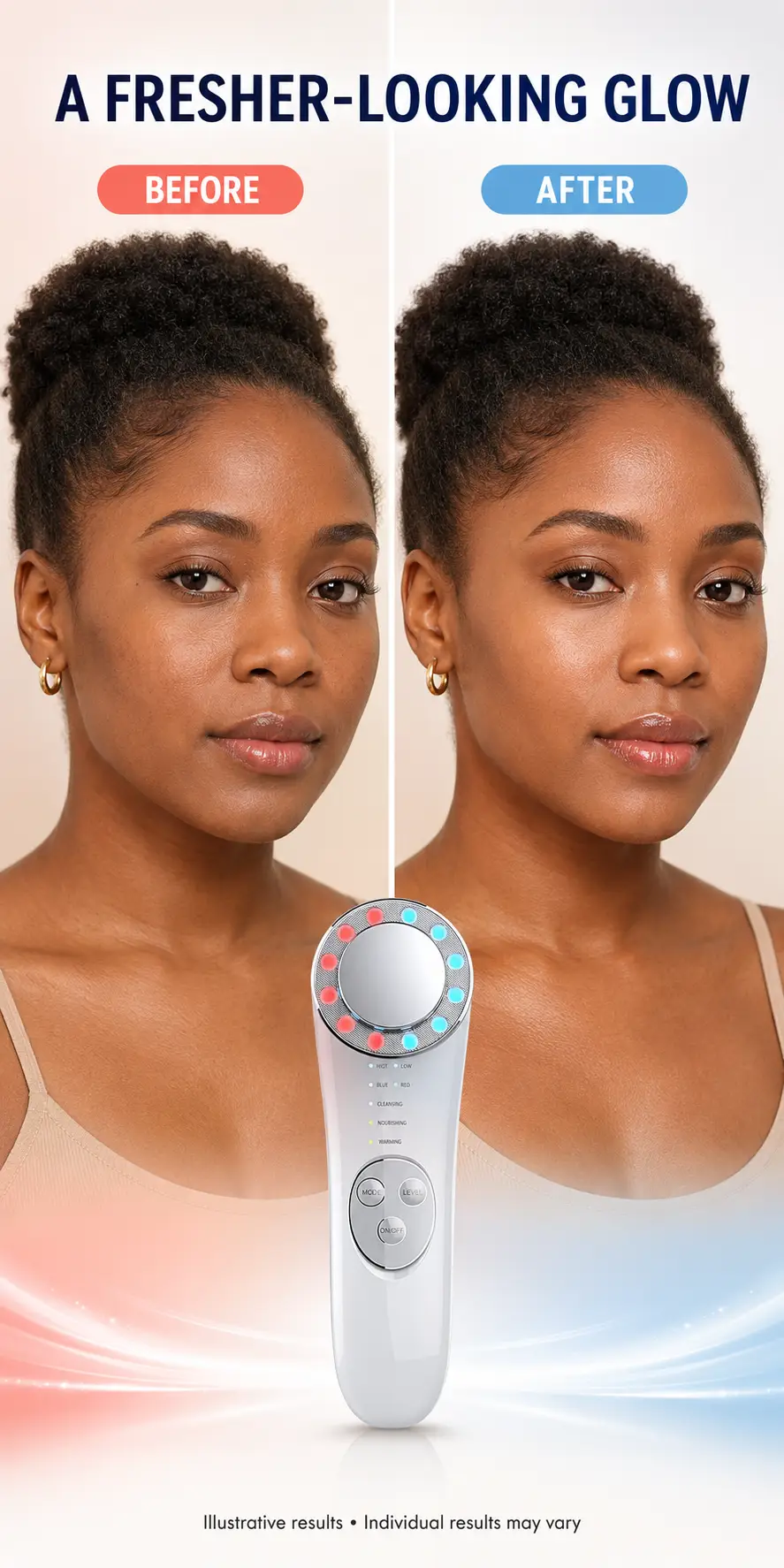 5-in-1 Microcurrent Facial Device Skin Tightening Lifting LED Face Massager detail 4