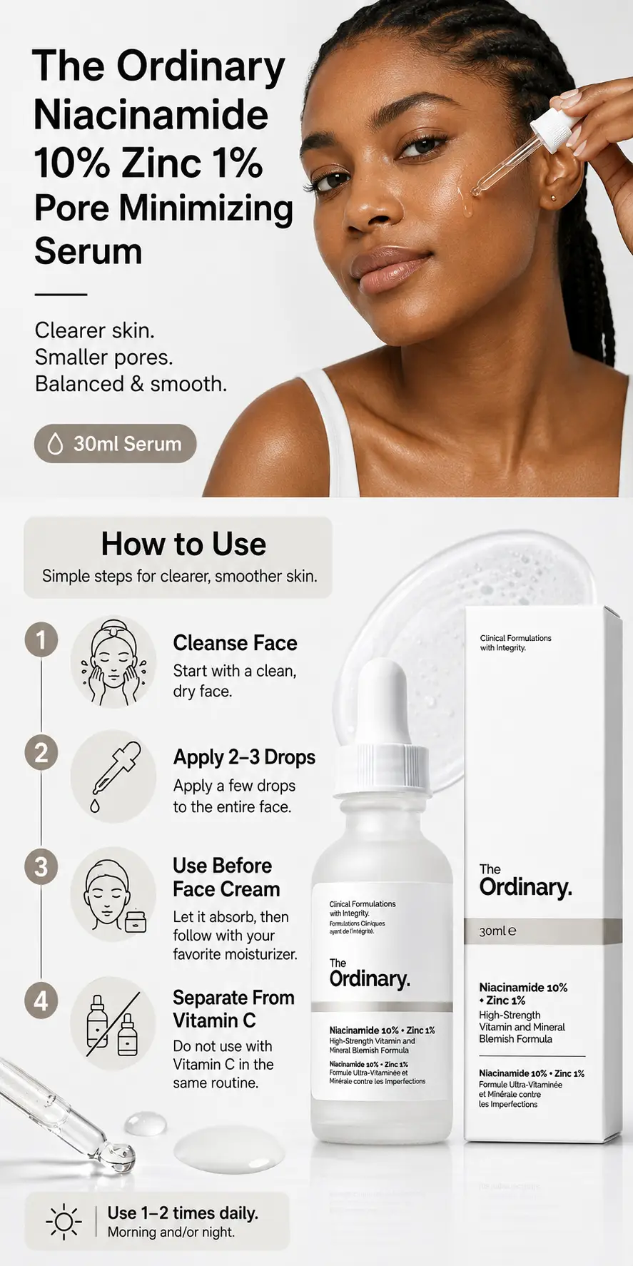 The Ordinary Niacinamide 10% + Zinc 1% Oil Control Serum 30ml detail 4