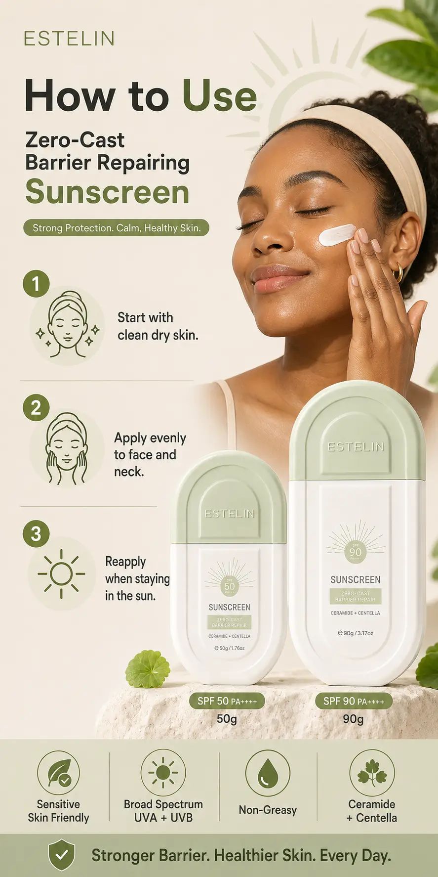 ESTELIN Zero-Cast Barrier Repairing Sunscreen detail 5