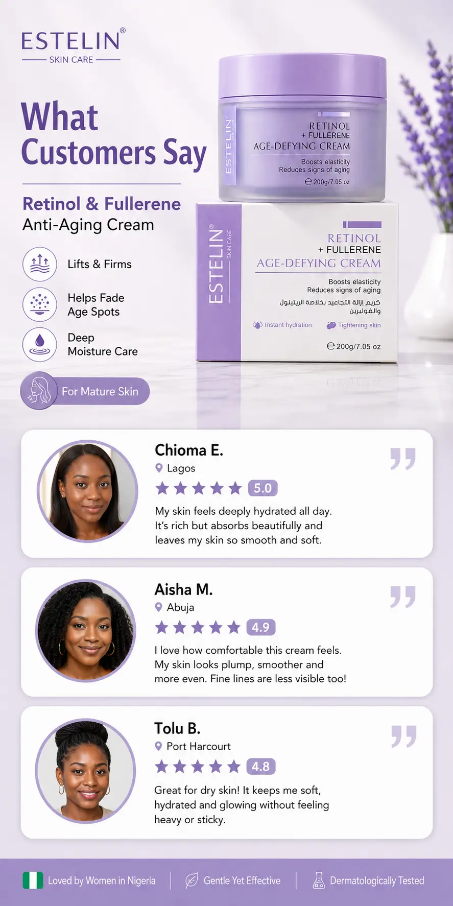 ESTELIN Retinol & Fullerene Anti-Aging Cream 200g detail 6