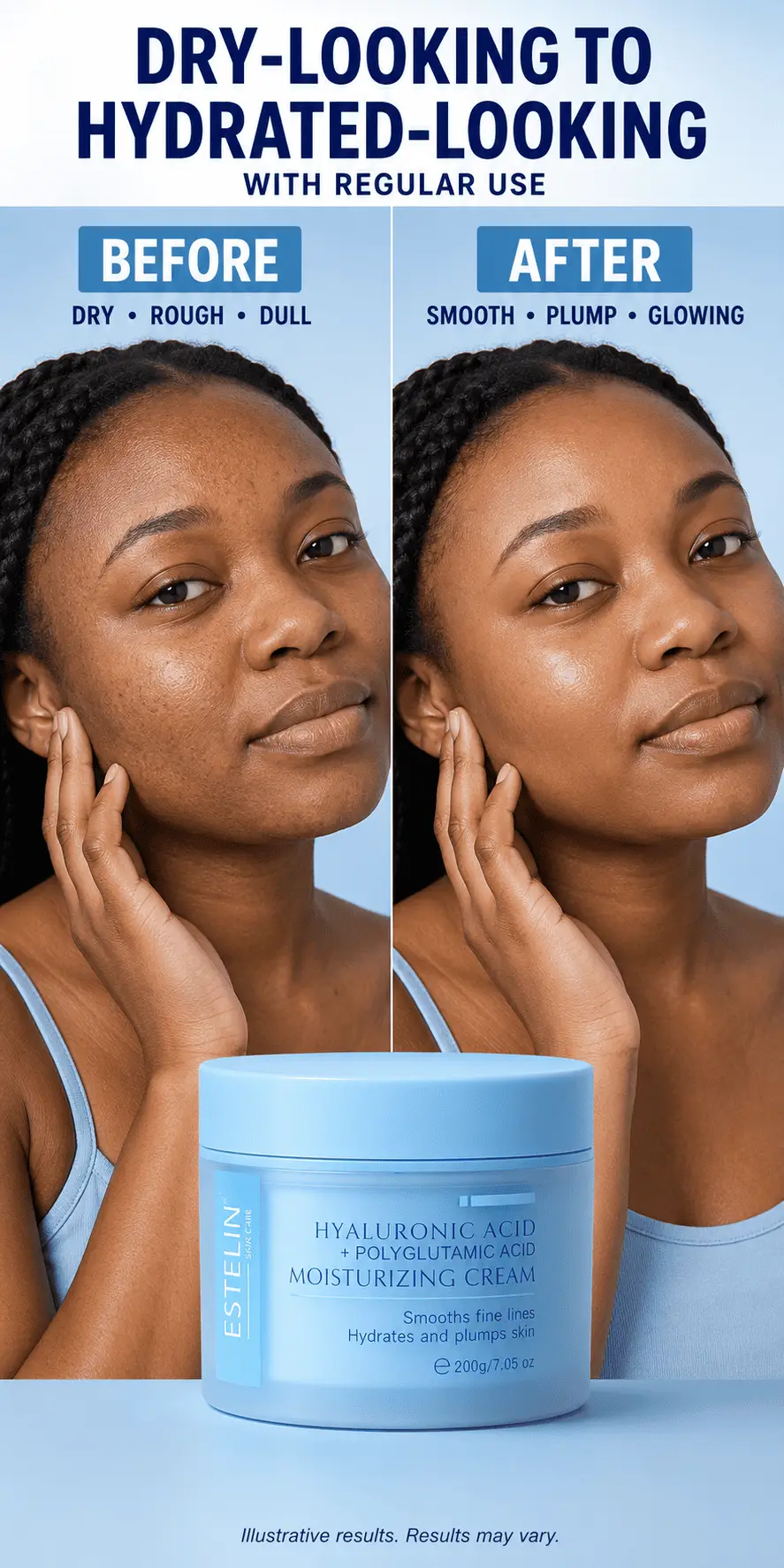 ESTELIN Hyaluronic Acid & Polyglutamic Acid Moisturizing Cream 200g detail 4