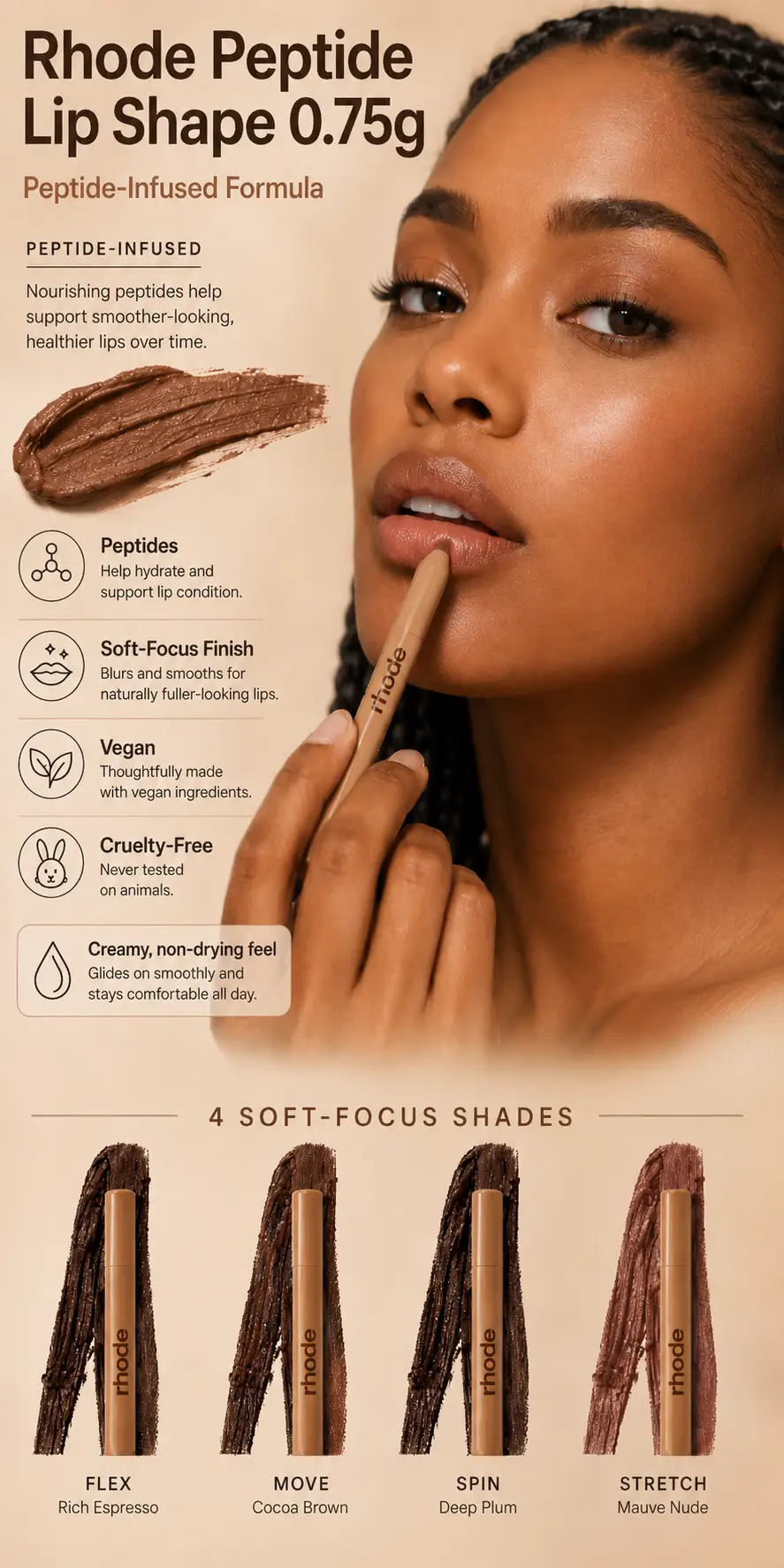 Rhode Peptide Lip Shape 0.75g detail 3