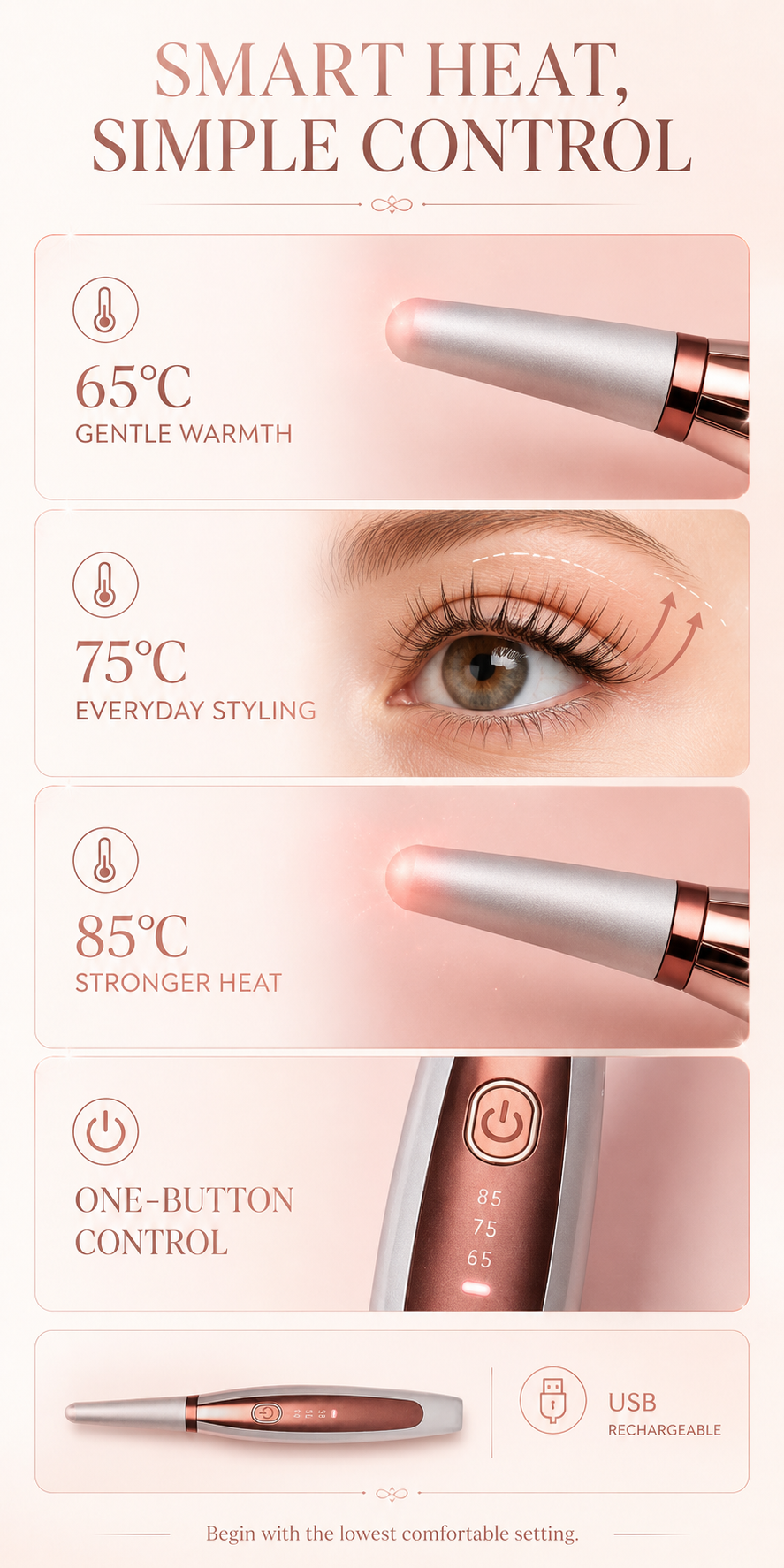 Rechargeable Heated Eyelash Curler detail 3