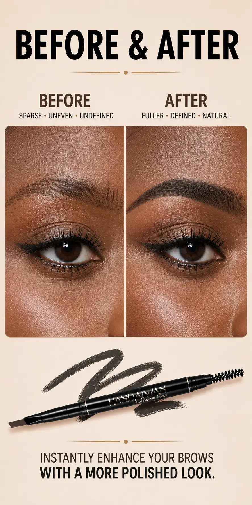 双头自动旋转眉笔 HANDAIYAN Dual-ended Automatic Eyebrow Pencil detail 5