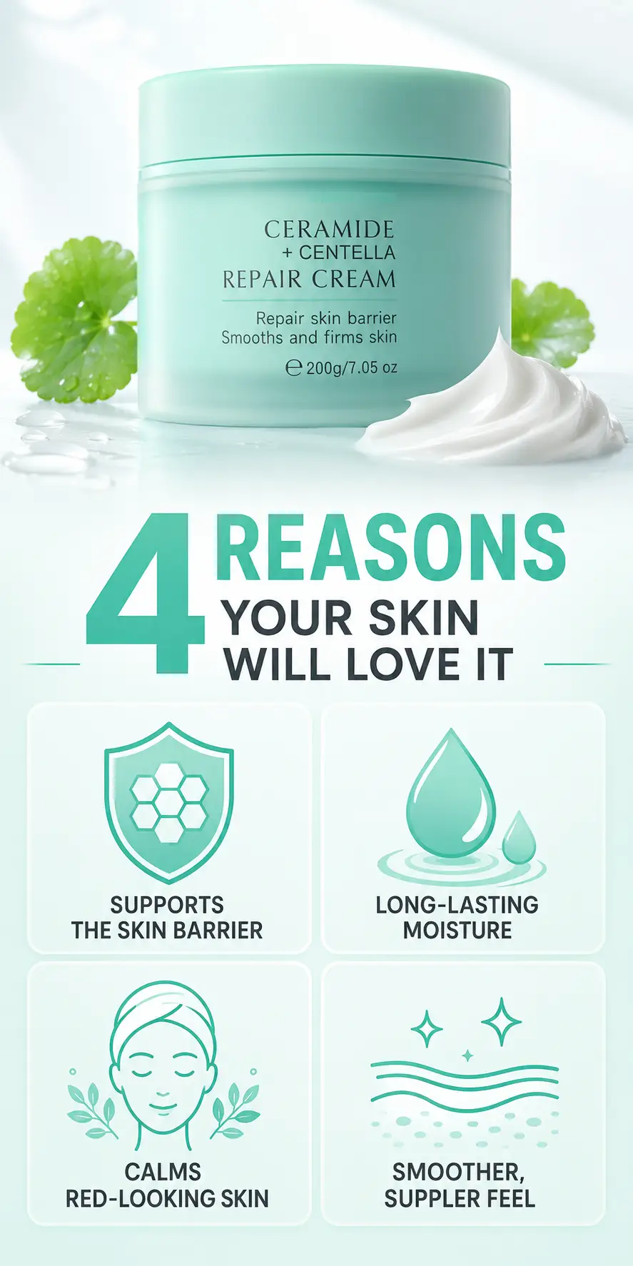 ESTELIN Ceramide & Centella Asiatica Repairing Cream 200g detail 2