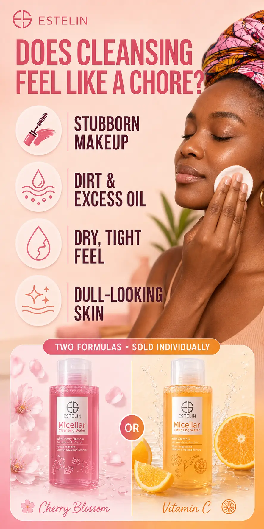 ESTELIN Micellar Cleansing Water With Cherry Blossom detail 1