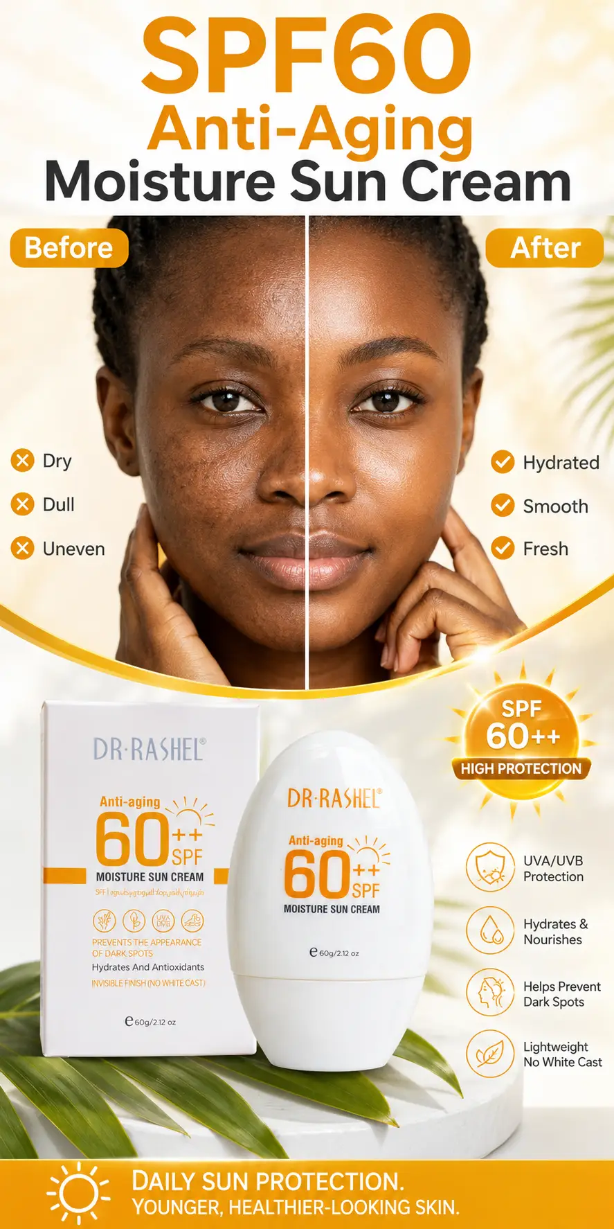 Dr.Rashel SPF60 Anti-Aging Moisture Sun Cream 60g detail 5