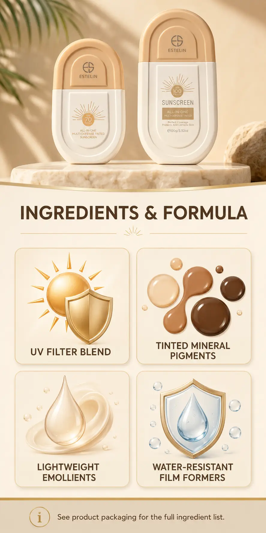 ESTELIN Multi-Defense Tinted Sunscreen Spf70 detail 3