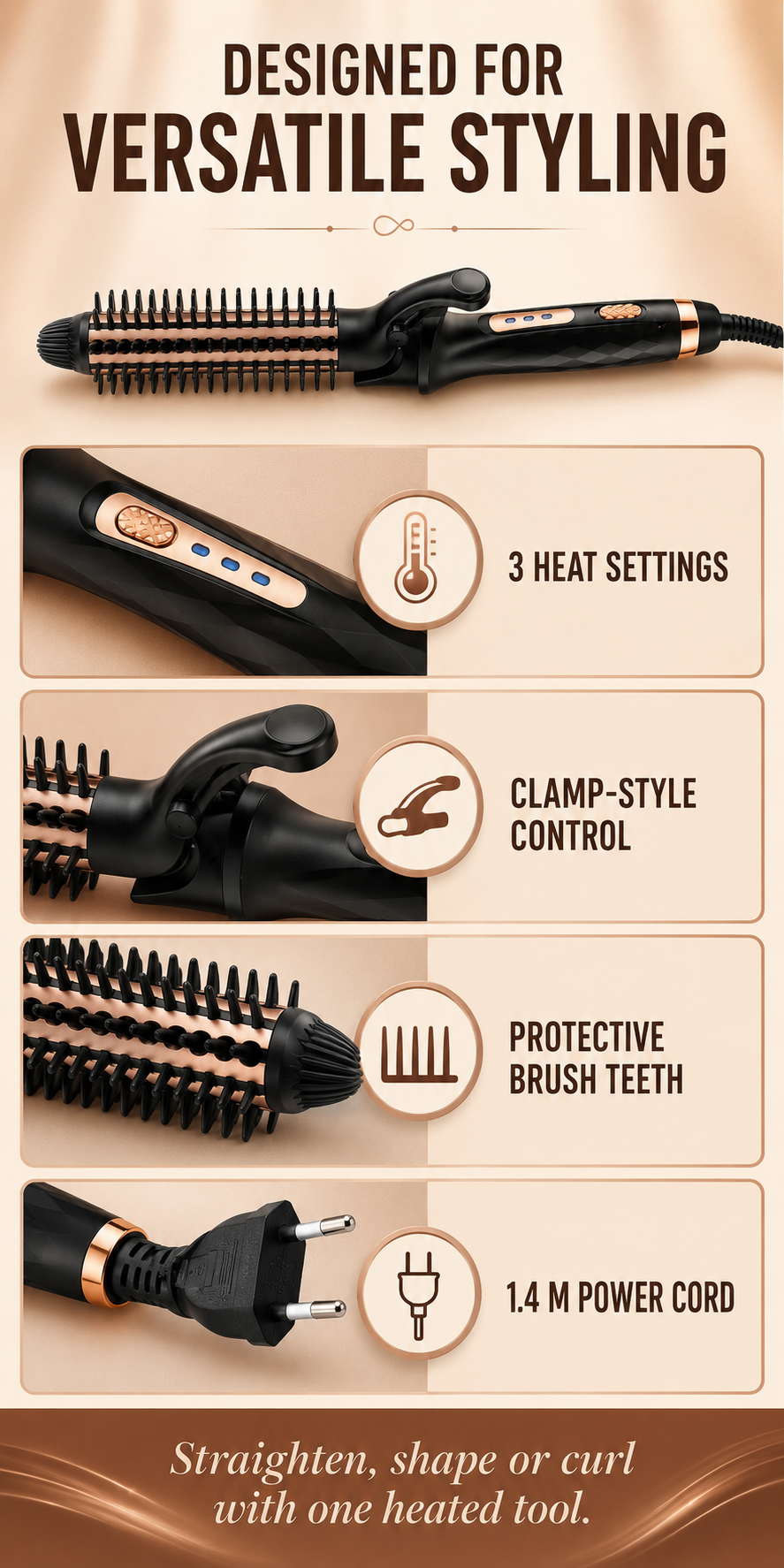 Multifunctional Hot Air Hair Styling Brush detail 3