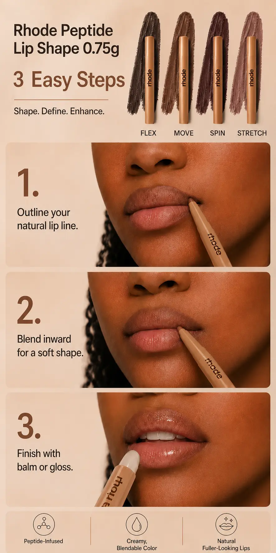 Rhode Peptide Lip Shape 0.75g detail 4