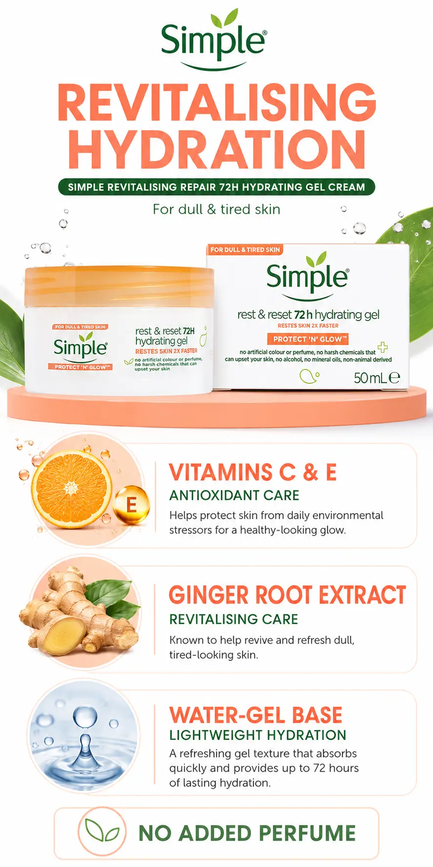 Simple Rest & Reset 72H Hydrating Gel 50ml detail 3