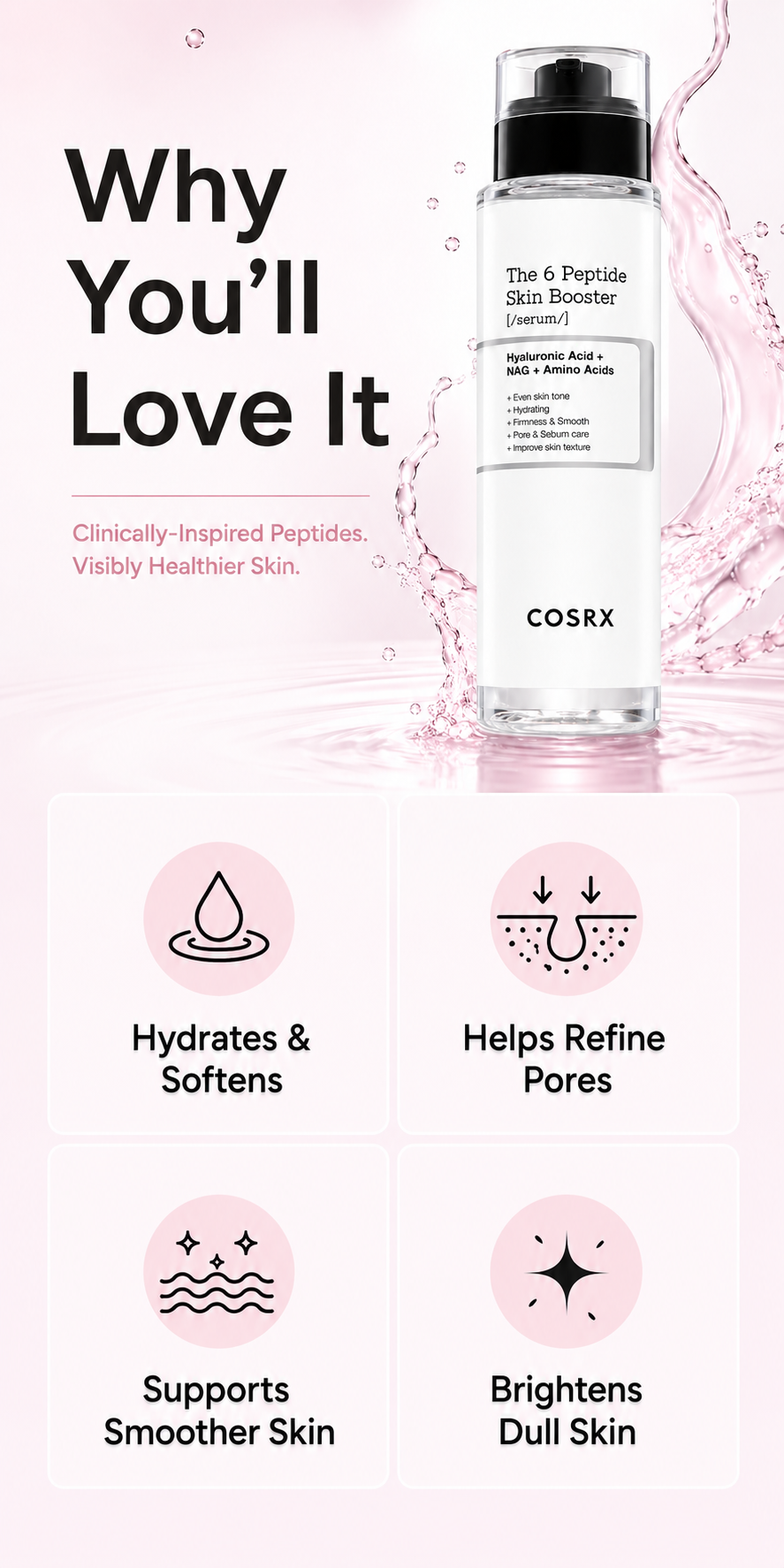 COSRX The 6 Peptide Skin Booster Serum 150ml detail 2