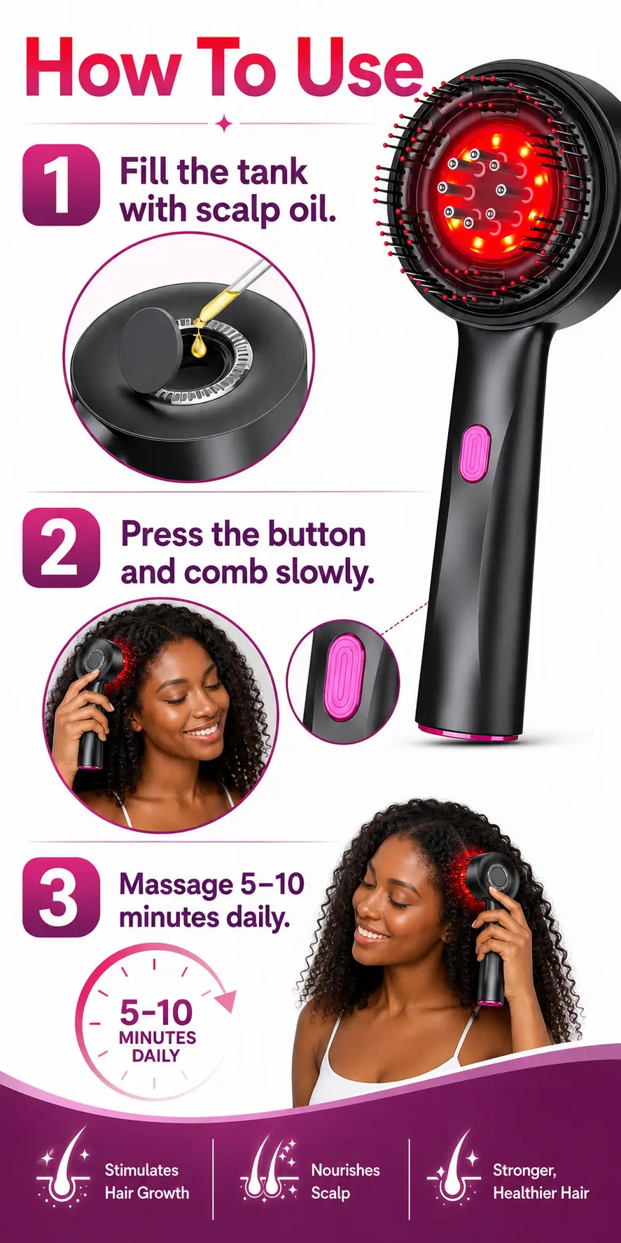 Red Light Scalp Massage Comb for Hair Growth & Anti-Hair Loss detail 4