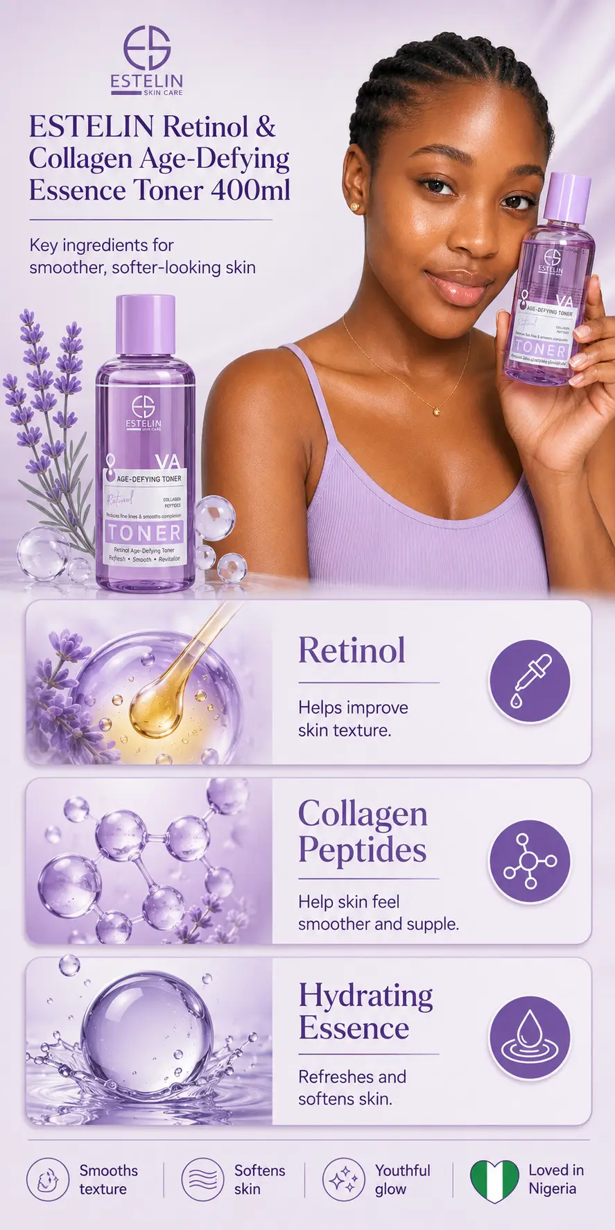 ESTELIN Retinol Age-Defying Toner 400ml detail 3