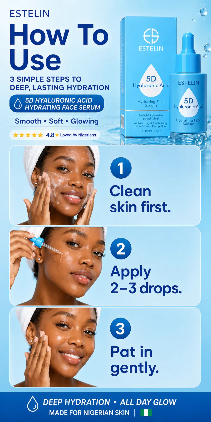 ESTELIN 5D Hyaluronic Acid Hydrating Face Serum 30ml detail 4