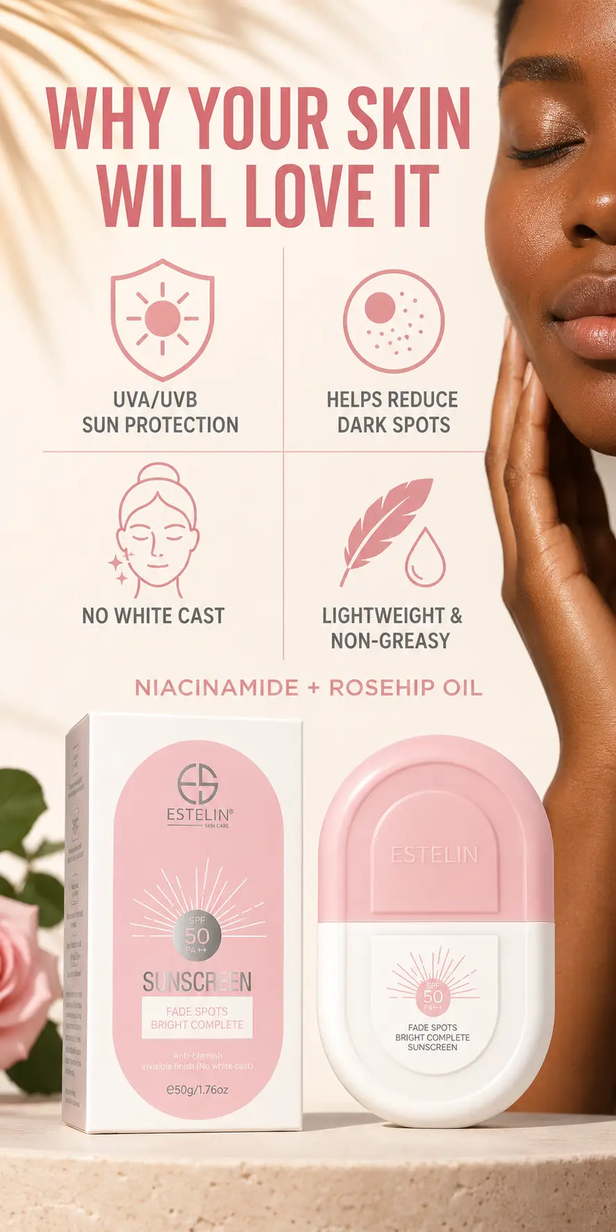 ESTELIN Fade Spots Bright Complete Sunscreen Spf50 detail 2