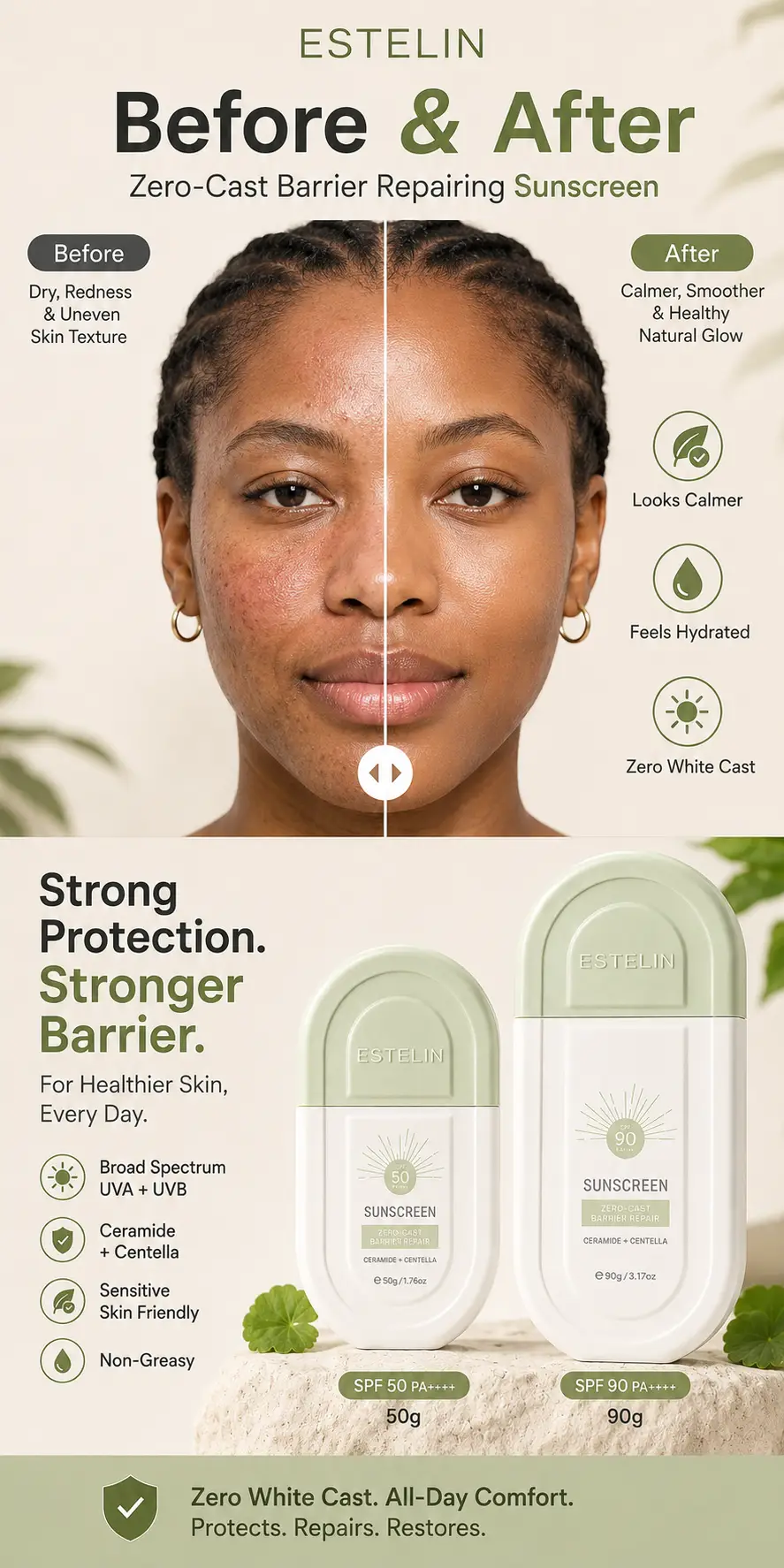 ESTELIN Zero-Cast Barrier Repairing Sunscreen detail 4