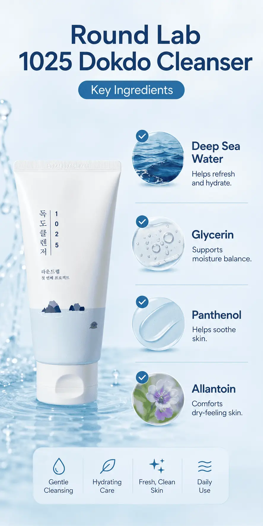 Round Lab 1025 Dokdo Cleanser 150ml detail 3