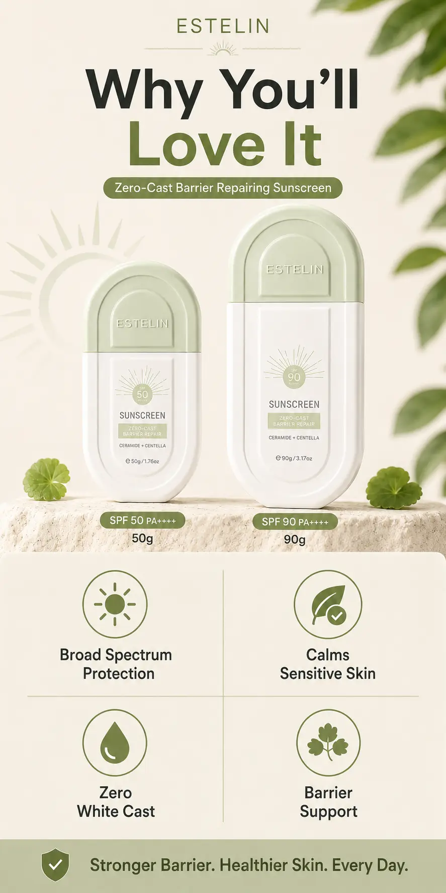 ESTELIN Zero-Cast Barrier Repairing Sunscreen detail 2