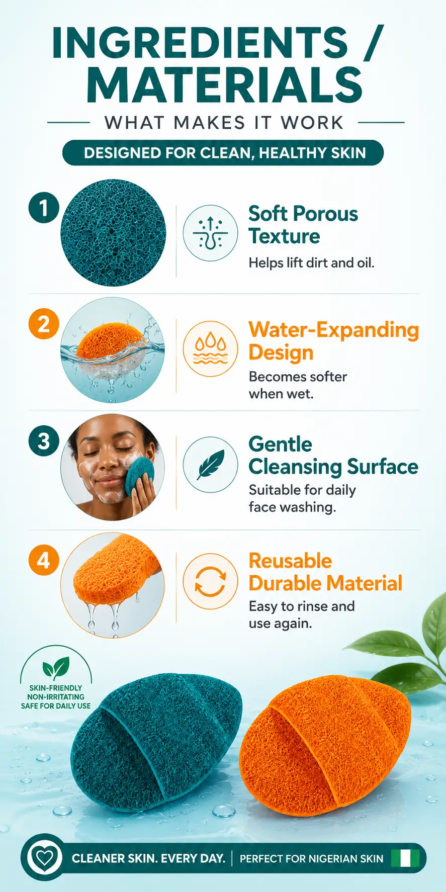 Magic Expanding Facial Sponge 2Pcs detail 3