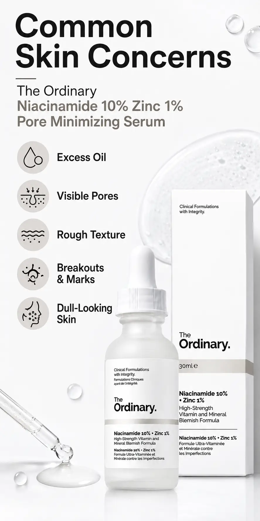 The Ordinary Niacinamide 10% + Zinc 1% Oil Control Serum 30ml detail 1