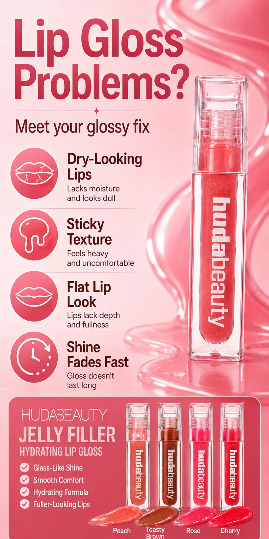 Huda Beauty Jelly Filler Hydrating Lip Gloss 3.9ML/0.13FLOZ detail 1
