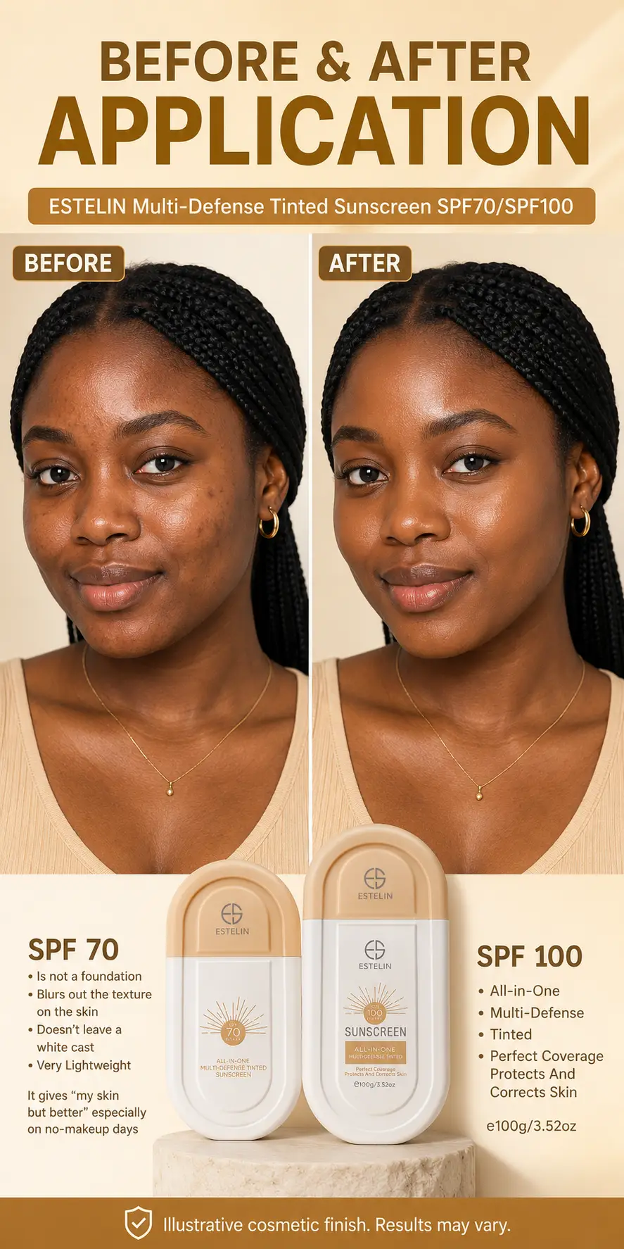 ESTELIN Multi-Defense Tinted Sunscreen Spf70 detail 5