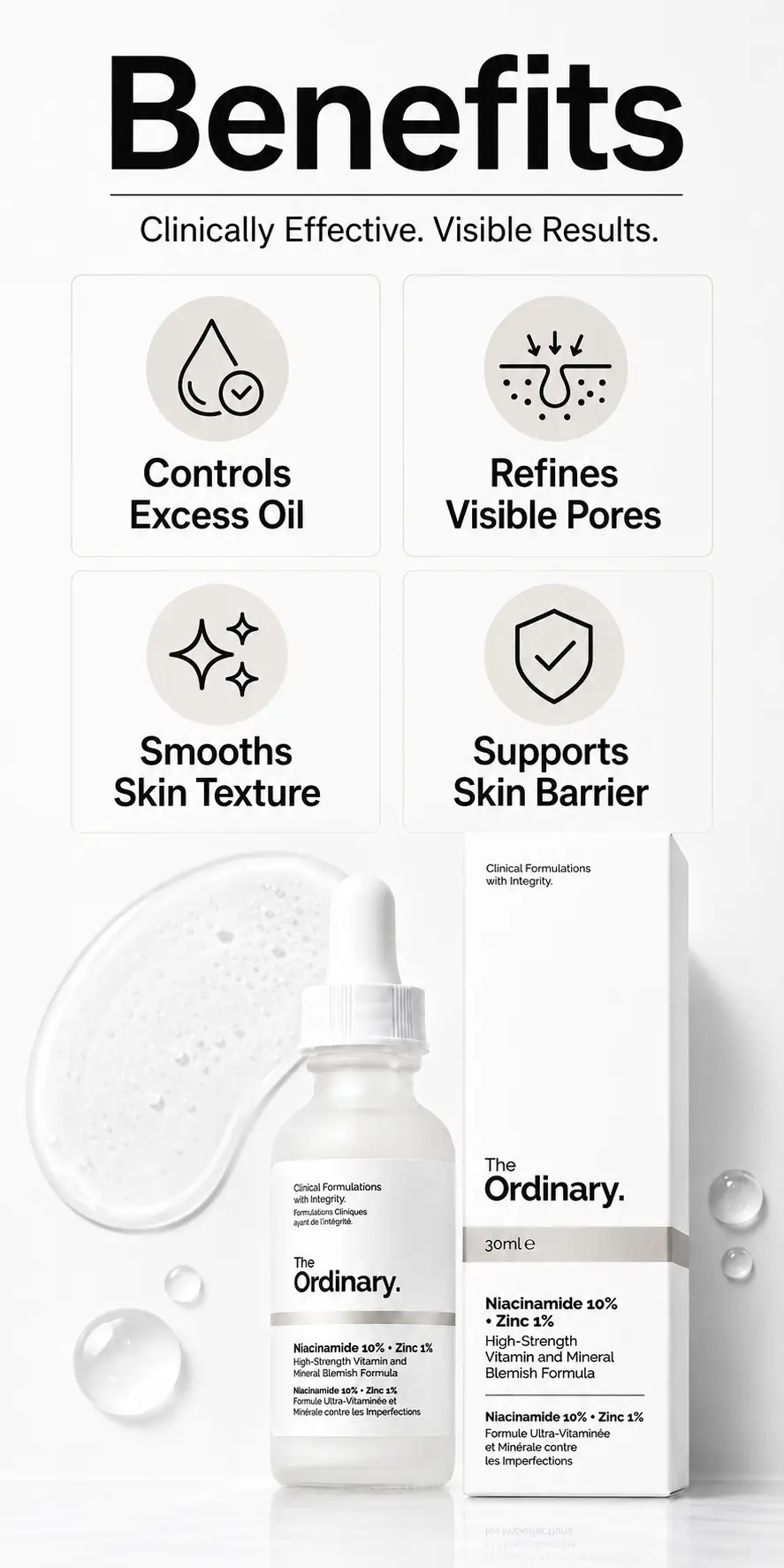 The Ordinary Niacinamide 10% + Zinc 1% Oil Control Serum 30ml detail 2