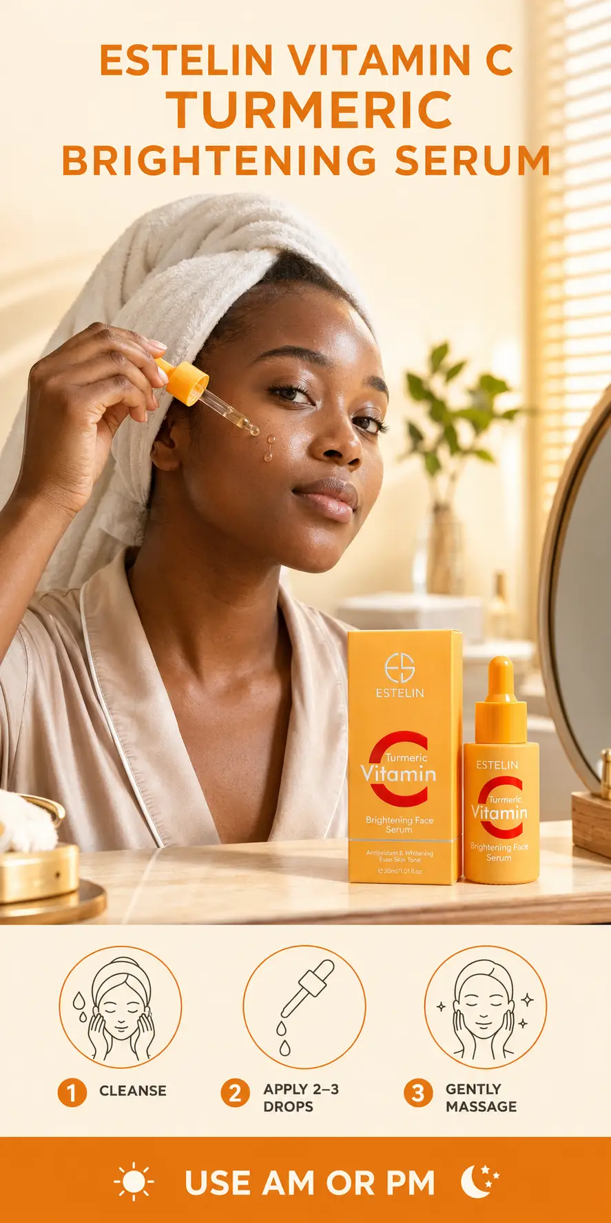 ESTELIN Vitamin C & Turmeric Brighten Face Serum 30ml detail 4