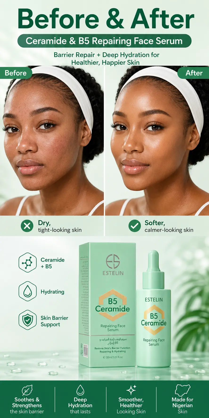 ESTELIN Ceramide & B5 Repairing Face Serum 30ml detail 5
