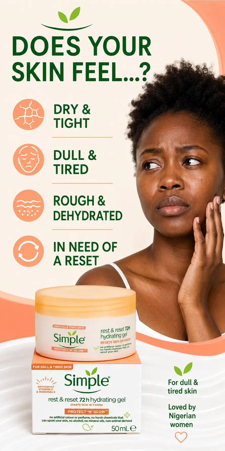 Simple Rest & Reset 72H Hydrating Gel 50ml detail 1