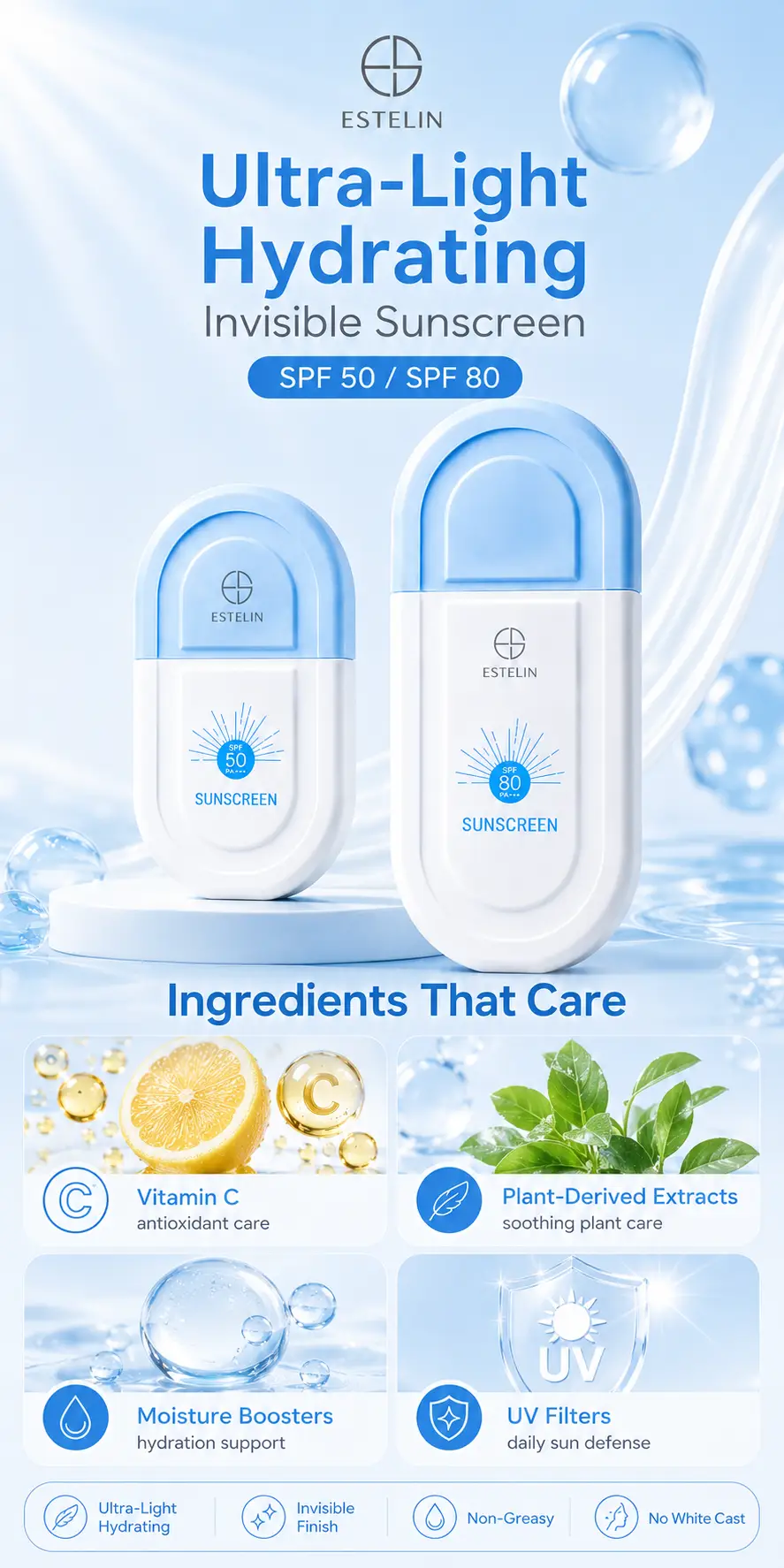 ESTELIN Ultra-Light Hydrating Invisible Sunscreen Spf 50 Pa+++ detail 3