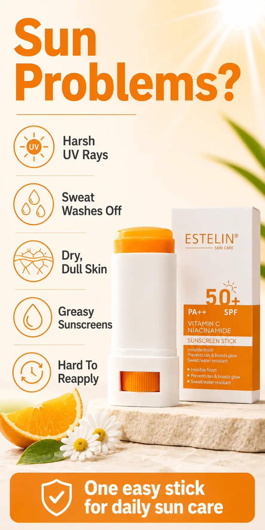 ESTELIN Vitamin C & Niacinamide Sunscreen Stick Spf50 20g detail 1