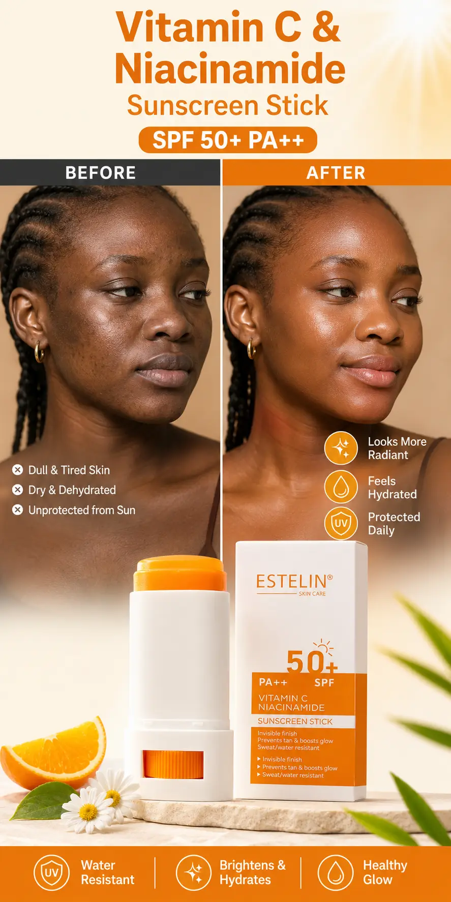 ESTELIN Vitamin C & Niacinamide Sunscreen Stick Spf50 20g detail 4