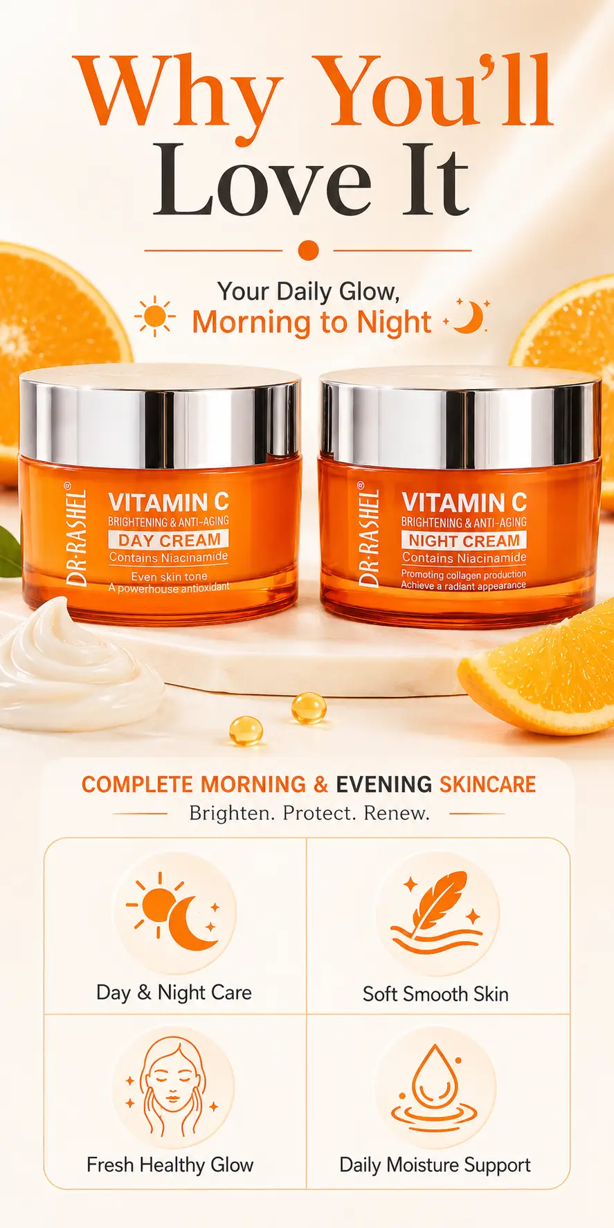Dr.Rashel Dr Rashel Vitamin C Day & Night Skincare Cream 50g detail 3