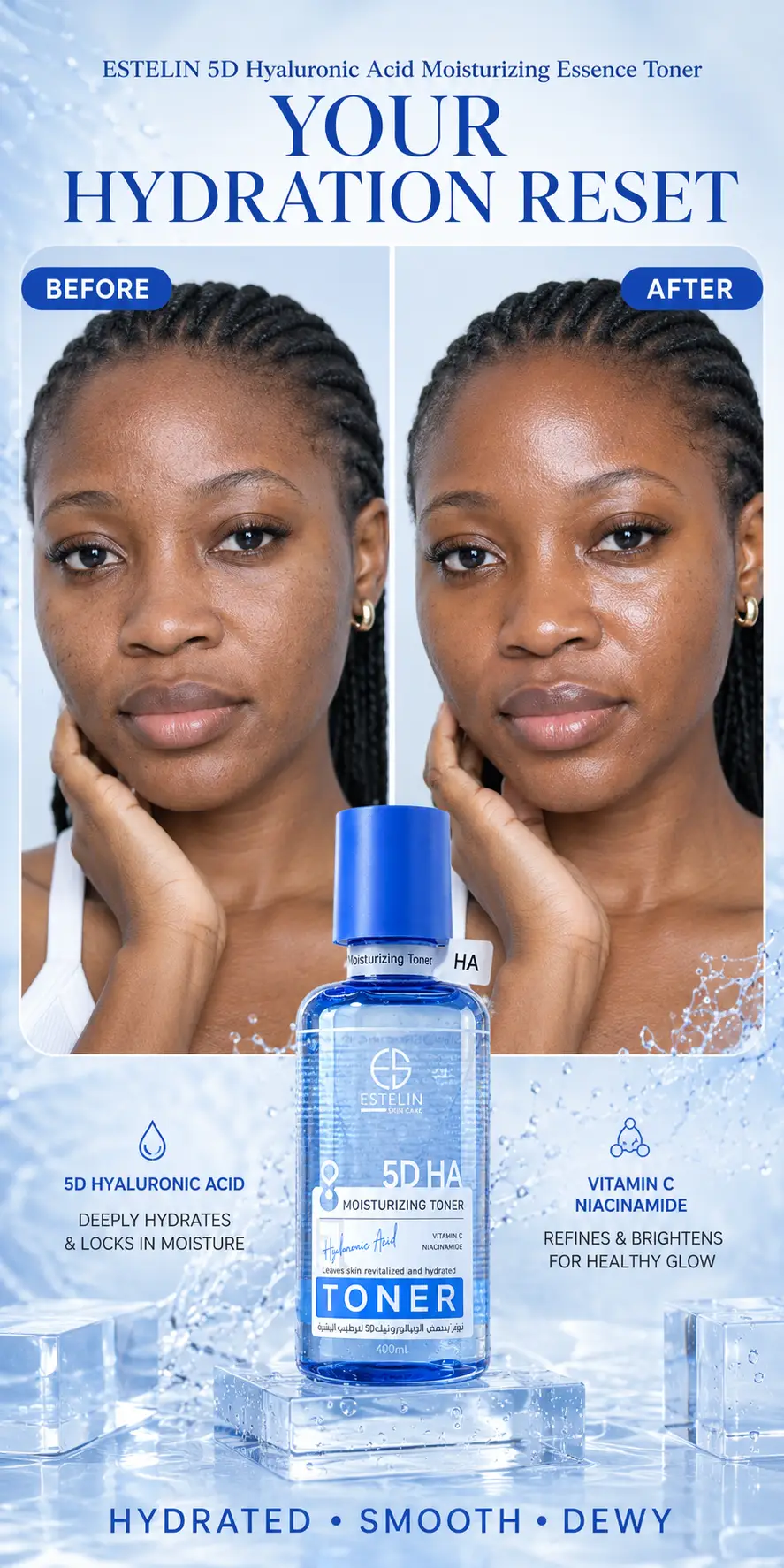 ESTELIN 5D Hyaluronic Acid Moisturizing Toner 400ml detail 5