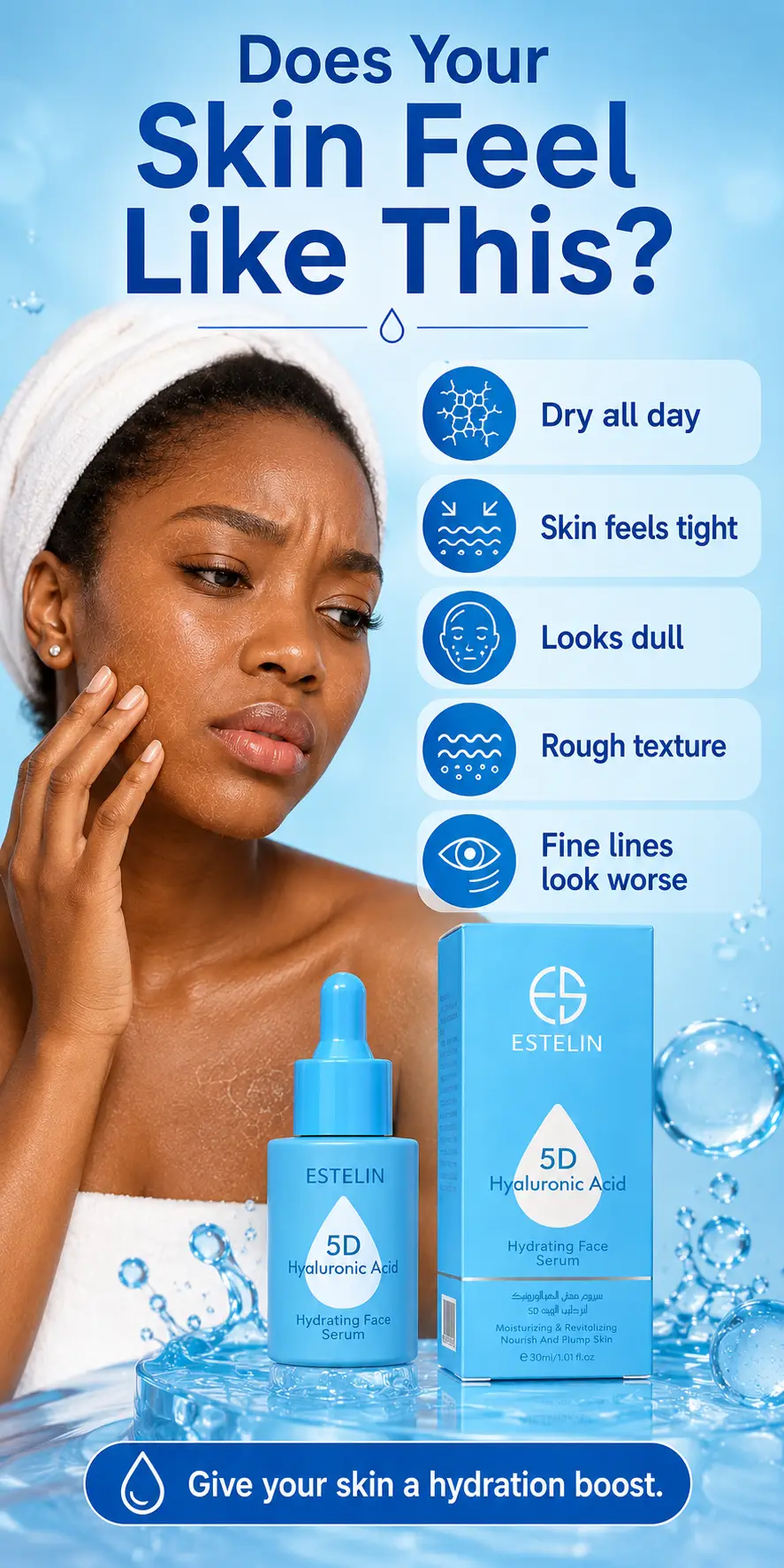 ESTELIN 5D Hyaluronic Acid Hydrating Face Serum 30ml detail 1
